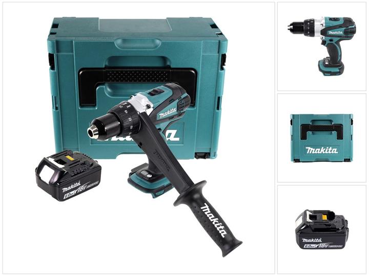 Produktbild Makita DDF 458 G1J Akku Bohrschrauber 18 V 91 Nm + 1x Akku 6,0 Ah + Makpac - ohne Ladegerät (Akkubetrieb)