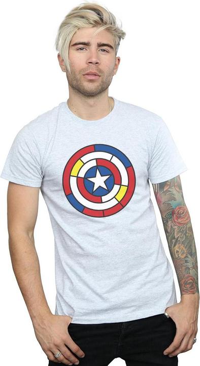 Immagine prodotto Captain America Stained Glass Shield Maglietta Uomo (XL)