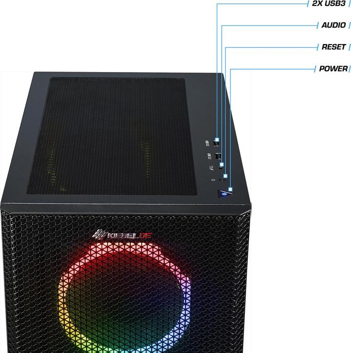 Actual product image Kiebel Gaming PC Tricera V AMD Ryzen 5 5500, 32GB DDR4, AMD Radeon RX 7600 XT 16 GB, 1TB SSD (AMD Ryzen 5 5500, 32 GB, 1000 GB, Radeon RX 7600 XT Fighter)