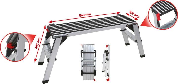 Produktbild KS Tools Arbeitsplattform (Plattformleiter, 127 cm)
