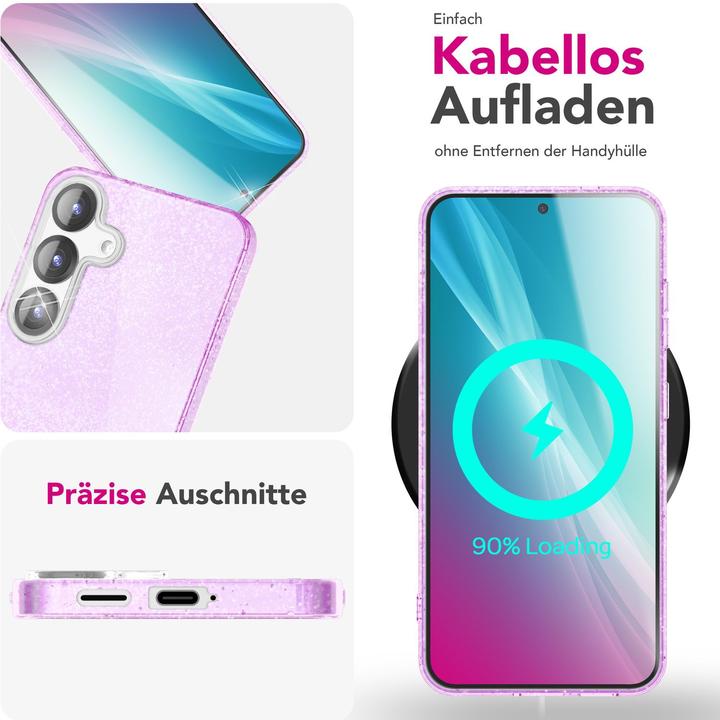 Actual product image Nalia ShinePop - Stabile Glänzende Glitzer Hülle - Glamour Glitter Cover (Samsung Galaxy S25)