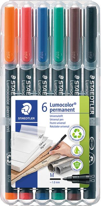 Staedtler Lumocolor permanent (Mehrfarbig, 1 mm, 6 x)
