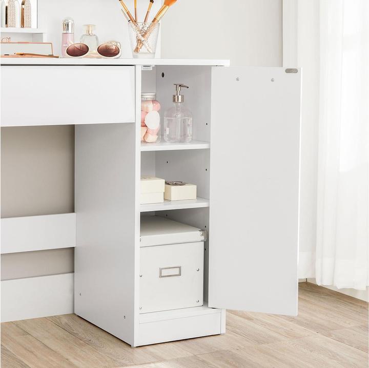 Image du produit Vasagle Coiffeuse blanche rectangulaire, structure de joues blanche, 80,0 cm 132,0 cm