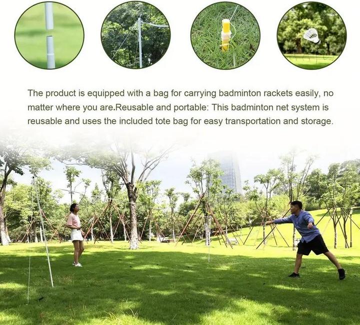 Image du produit Splash & Fun Kit de badminton avec filet et volants en plumes