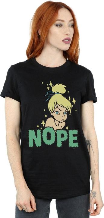 Actual product image Disney Womens/Ladies Tinker Bell Nope Cotton Boyfriend T-Shirt (XL)