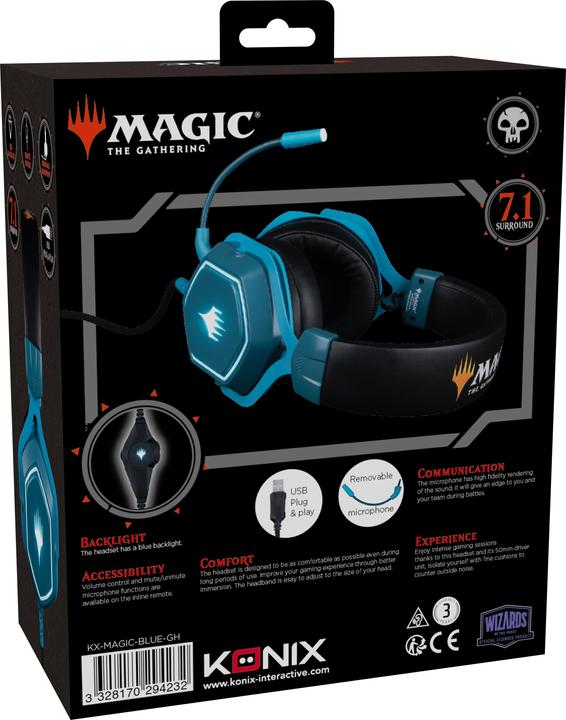 Produktbild Konix Casque Gaming 7.1 Bleu - Magic The Gathering (Kabelgebunden)