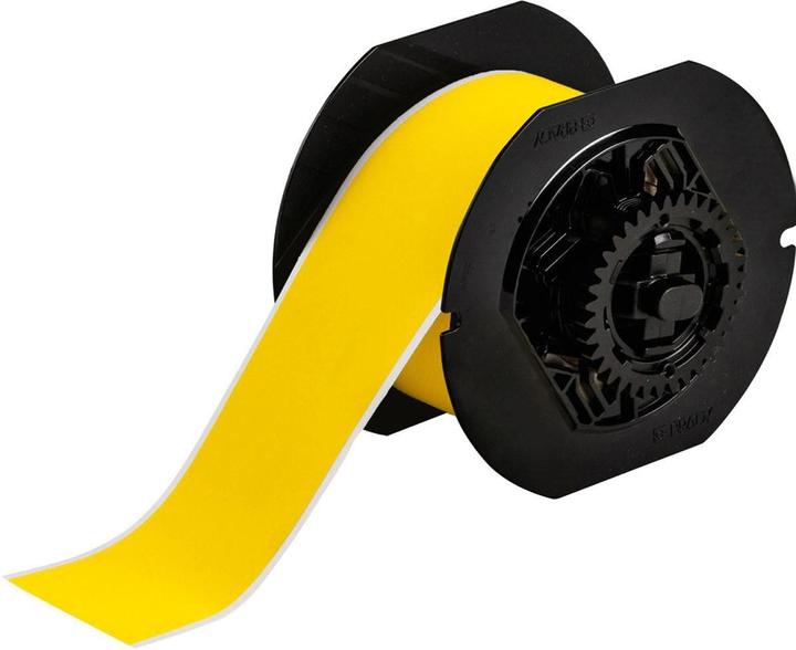 Actual product image Brady B30C-2250-855-YL, Toughwash labels, polyester, yellow, matt, 57.15 mm x 15.24 m, strong adhesive
