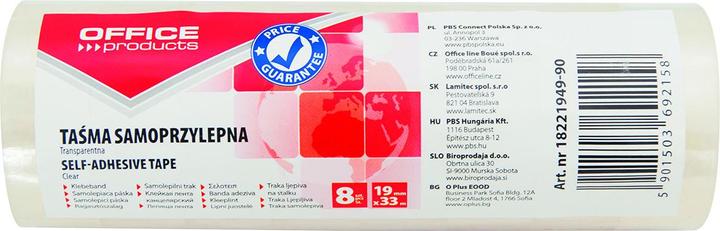 Image du produit Office Products Ruban adhésif de bureau, 19mm, 33m, 8 pièces, transparent (53 mm)