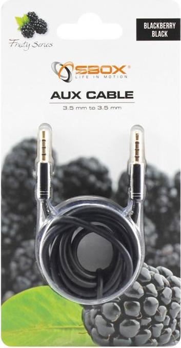 Produktbild Sbox AUX Cable 3.5mm to 3.5mm blackberry black 3535-1.5B (1.50 m)