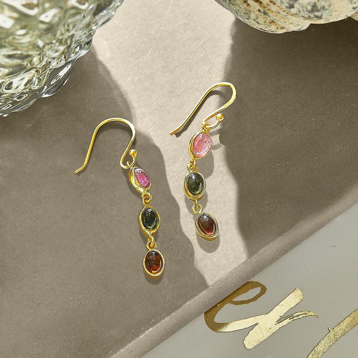 Actual product image Loberon Earrings Leilan colourful (925 sterling silver, Embellishment: Tourmaline gemstone)