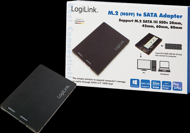Produktbild LogiLink AD0019 - M.2 SSD SSD auf 2,5 SATA Adapter (M.2)