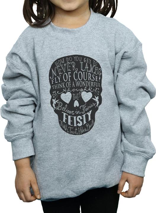 Actual product image Disney Girls Tinker Bell Skull Sweatshirt (140, 146)