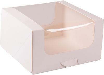Produktbild miniSchoggi Tortenschachtel mit Fenster Weiss 16 x 9 cm