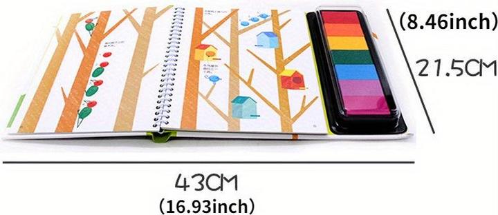 Image du produit Activity Board Livres Fingerprinting avec activités tampon encreur, livre Doodling, jouets DIY Craft