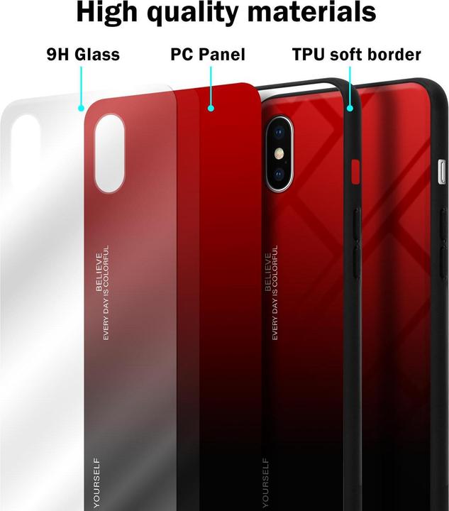 Actual product image Cadorabo TPU 2 colors glass cover (Apple iPhone XS Max)