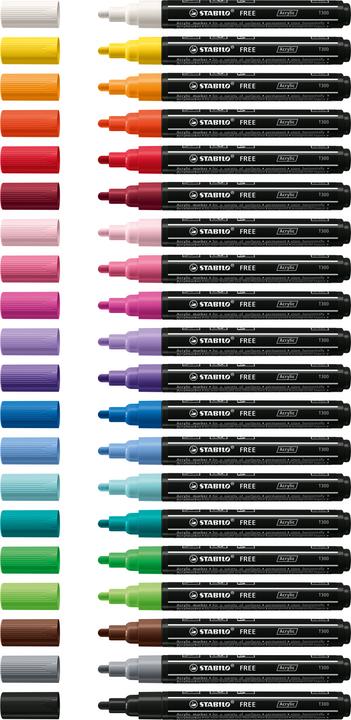 Produktbild STABILO Acrylmarker - FREE Acrylic - T300 Rundspitze 2-3mm - Einzelstift - taffy pink (Altrosa, 3 mm, 1 x)