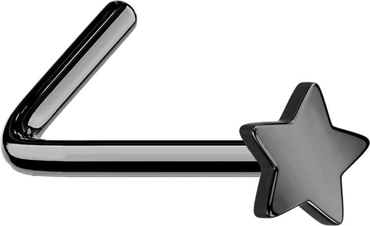 Immagine prodotto Star Piercing Borchia nasale angolata nera con stella (Titanio G23, senza ottone)