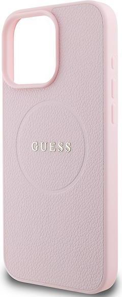 Image du produit Guess GUHMP15XPGHSMMP iPhone 15 Pro Max 6.7" różowy/pink MagSafe PU Grained Gold Ring (Apple iPhone 15 Pro Max)