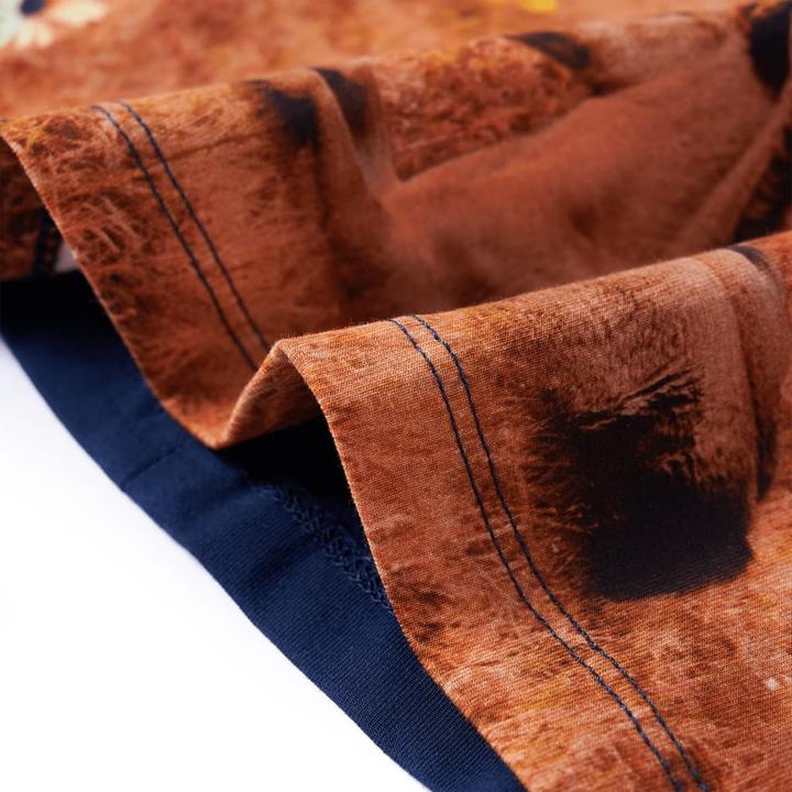 Produktbild VidaXL Kinderkleid mit Langen Ärmeln Marineblau 140,Material der (140)