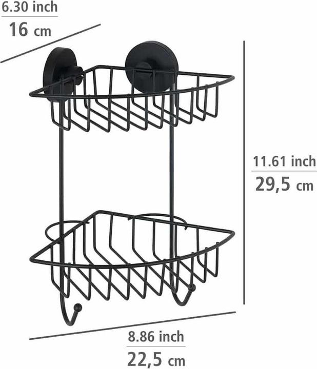 Actual product image Wenko Vacuum-Loc corner shelf 2 shelves