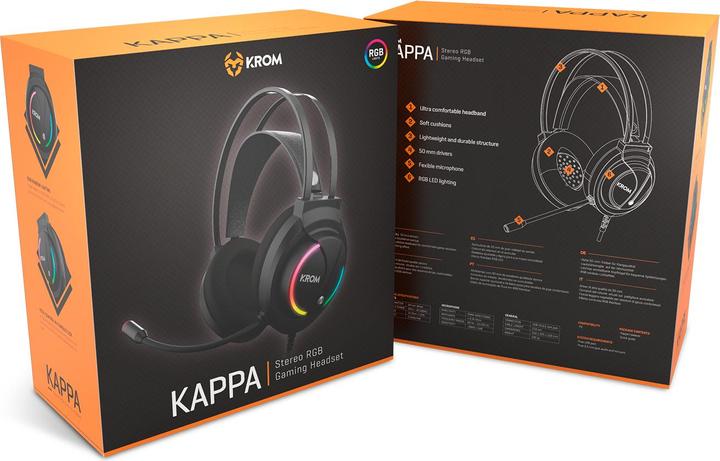 Immagine prodotto Krom Cuffie Kappa Wired Headband Gaming Black (NXKAPPA) (Cablato)