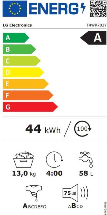 Energy Label LG F4WR703Y (13 kg)