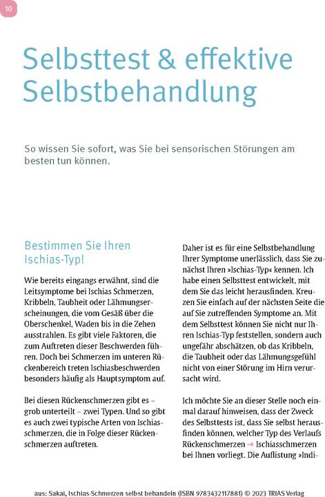Produktbild Ischias-Schmerzen selbst behandeln (Deutsch, Shintaro Sakai, Birgit Quitterer, 2023)