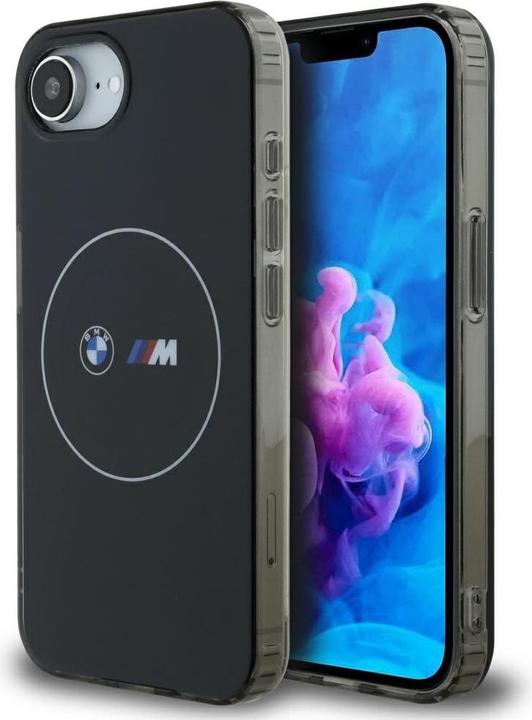 Actual product image BMW Case IML Metal White Circle MagSafe for iPhone 16e black (Apple iPhone 16e)