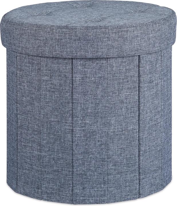 Actual product image Relaxdays Round Storage Ottoman Size M