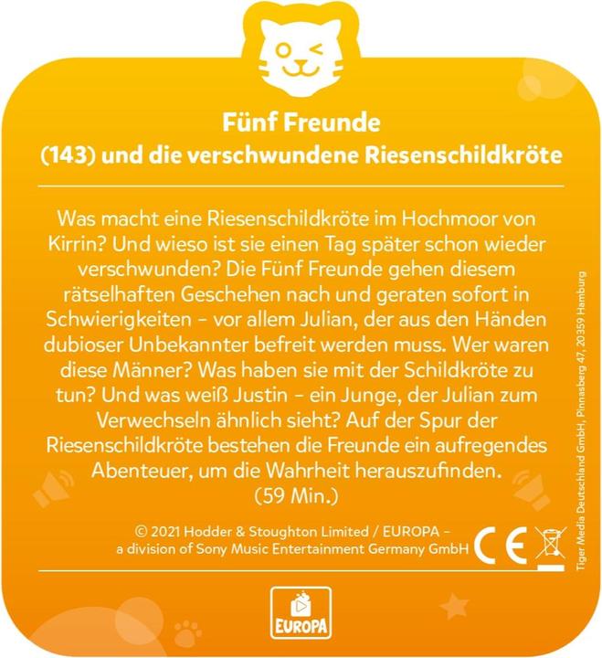 Image du produit Tigermedia tigercard - Cinq amis - 143 : et la tortue géante disparue