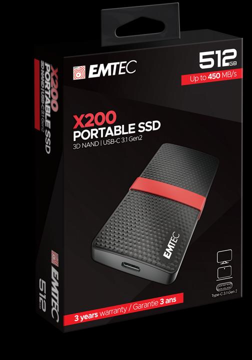 Actual product image Emtec X200 Portable SSD Power Plus (512 GB)