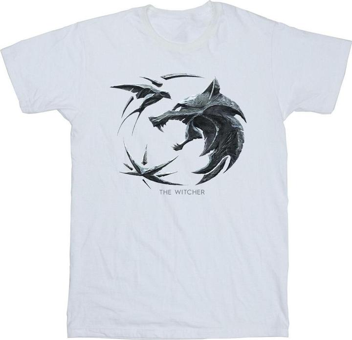 Actual product image Netflix Mens The Witcher Wolf Logo T-Shirt (L)
