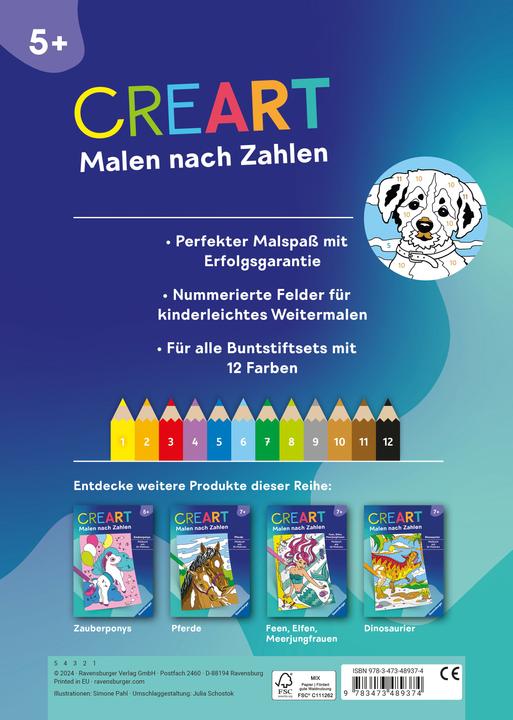 Actual product image Ravensburger CreArt Painting by numbers from 5: Animal children