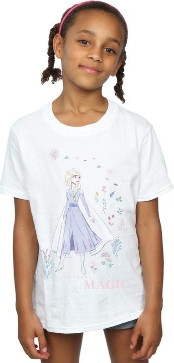 Actual product image Disney Girls Frozen 2 Elsa Make Today Magic Cotton T-Shirt (116)