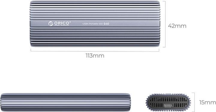 Actual product image Orico 1TB S40 Type-C R3700:W2800 (1000 GB)