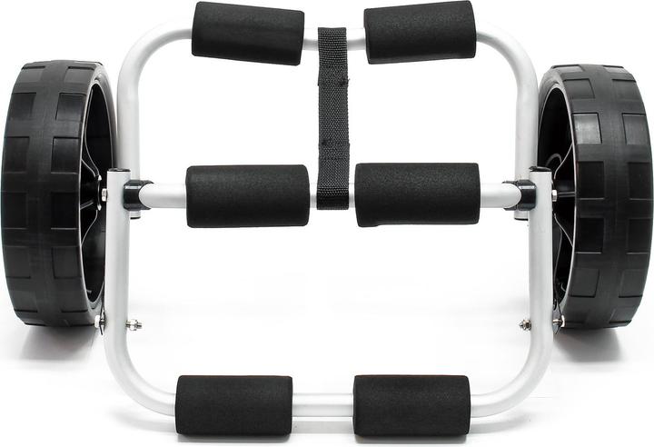 Immagine prodotto Wiltec Carro di trasporto Alu Pliable 45kg Kayak Canoë Avec Roues PU & Sangles en Nylon Fixation Sécu