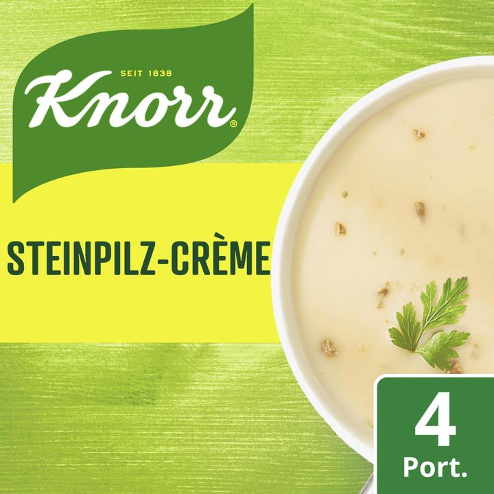 Produktbild Knorr Steinpilz-Crème Suppe Beutel, Pilzsuppe mit feinen Steinpilzen, crèmig & mit Zwiebeln abgeschmeckt