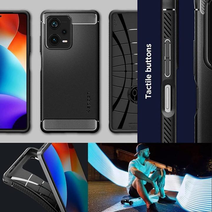 Actual product image Spigen Rugged Armor Xiaomi Redmi Note 12 Pro+ Plus 5g Matte Black (Xiaomi Redmi Note 12 Pro+)