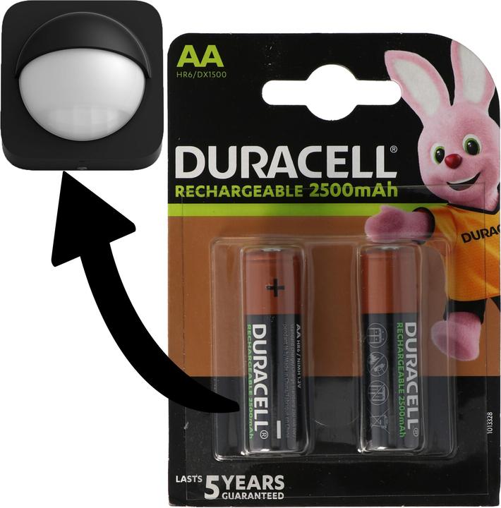Produktbild Duracell Akku passend für Philips HUE Motion Outdoor Sensor 2x 2500mAh Mignon AA (2 Stk., AA, 2500 mAh)