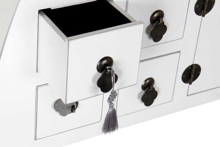 Actual product image DKD Home Decor Console Fir Silver White MDF Wood 98 x 26 x 80 cm