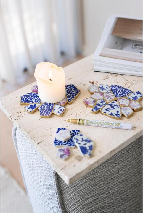 Produktbild Creative - Kreativ Set Kintsugi, Untersetzer, Blau, Gold, Rosa, Weiss, 1 Pck - ()