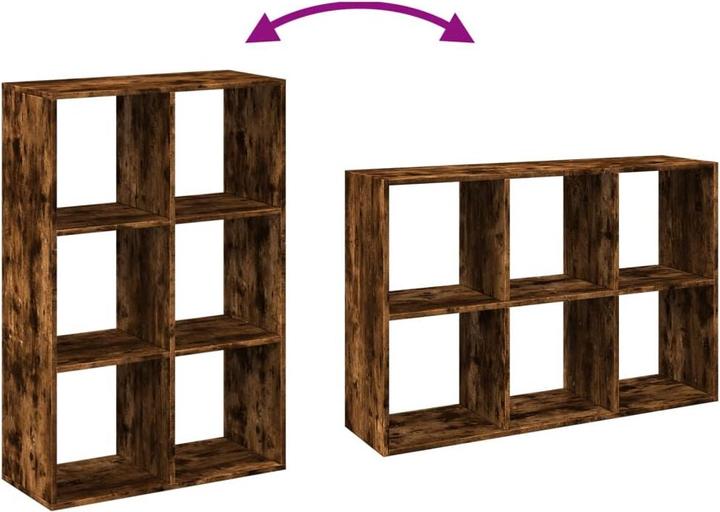 Image du produit VidaXL Séparation de pièce Bibliothèque Étagère sur pied Étagère de bureau Étagère cubique Chêne fumé (69.5 x 29 x 103.5 cm)
