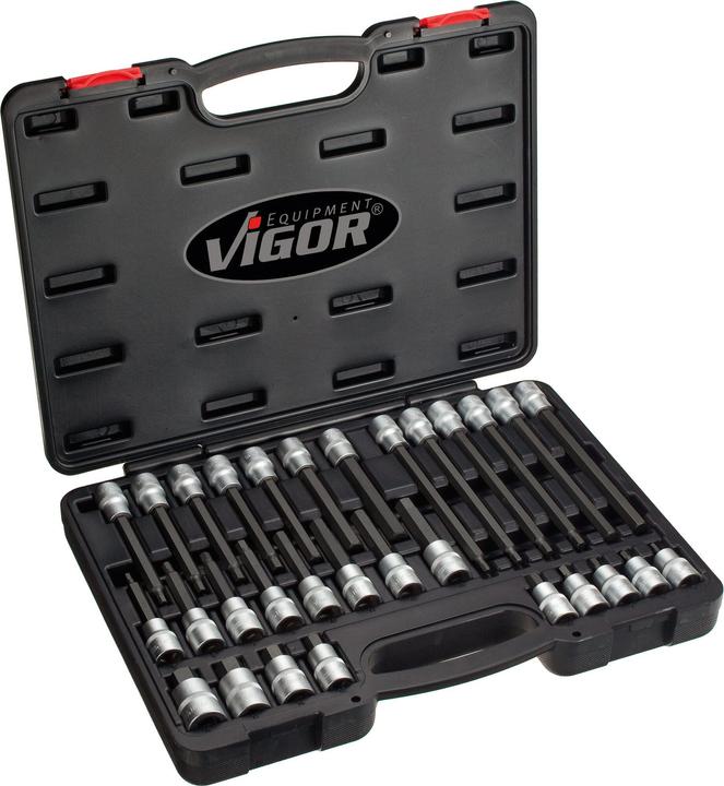 Vigor Innensechskant Schraubendreher-Einsatz Satz ∙ V1919 ∙ Vierkant12,5 mm (1/2 Zoll) ∙ Innen Sech… (14 mm, 11 mm, 12 mm, 13 mm, 9 mm, 6 mm, 8 mm, 10 mm, 7 mm, 5 mm)