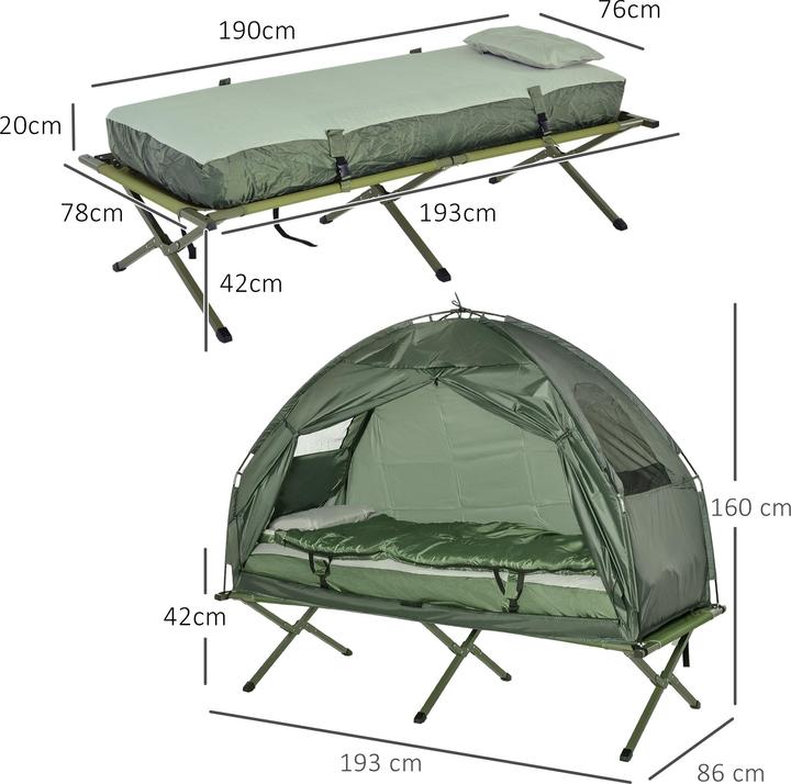Actual product image Outsunny Camping bed 4 in 1 set