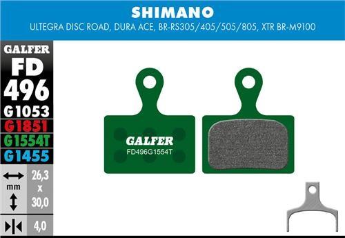 Actual product image Galfer Bike GALFER Brake Pad FD496 PRO "For all Shimano Flatmount" (Shimano, Semi-metallic)