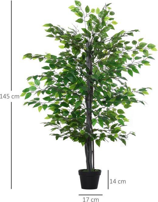 Image du produit Swisshandel24 Arbre Banyan artificiel Décoration Bois massif Arbre artificiel Simulation d'intérieur Décoration (145 cm)
