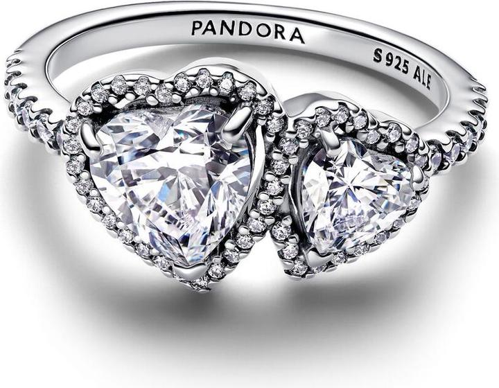 Actual product image Pandora Sparkling Halo Hearts Ring (56, 925 Silver)