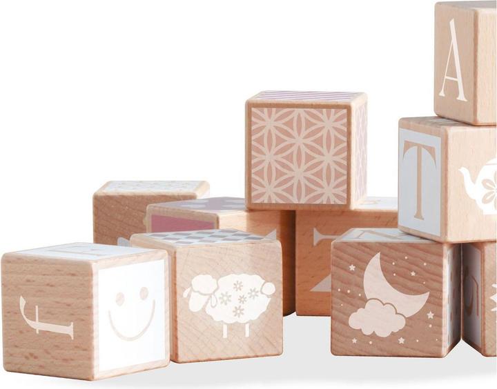Immagine prodotto Classic World Puzzle realizzato con blocchi di legno pastello. Impara a contare le lettere. 29 El.