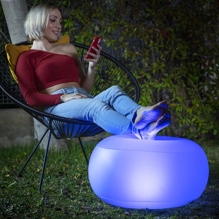 Produktbild InnovaGoods Aufblasbarer Hocker mit LED-Beleuchtung - Transparent