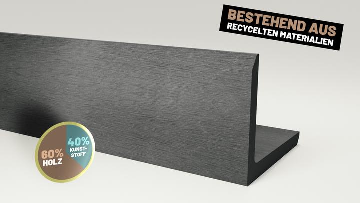 Actual product image Endorphin ® WPC Abschlussleisten 5er Set Hellgrau 220cm Winkelprofil 5,5 x 4,5cm (5 x)